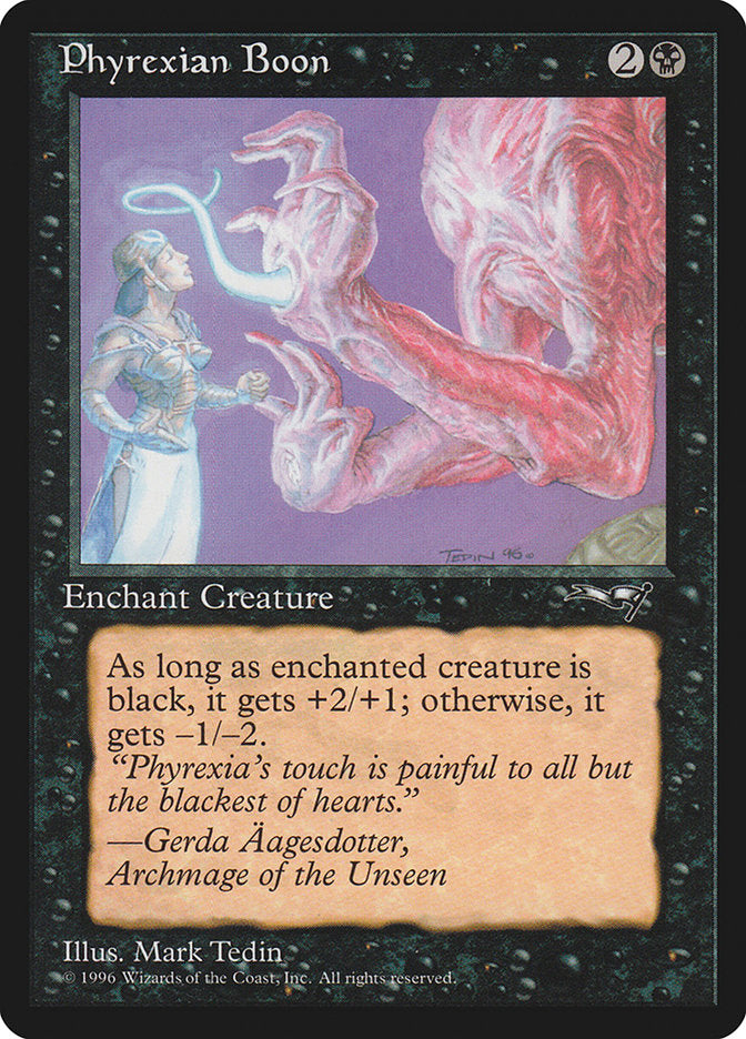 Phyrexian Boon (Person on the Left) [Alliances] | Good Games Adelaide SA
