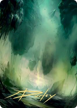 Swamp Art Card 13 81 Gold Stamped Signature 13 (Art Series: Zendikar Rising)  | Good Games Adelaide SA