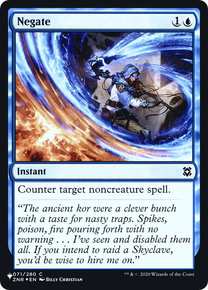 Negate ZNR 71 (The List Reprints)  - Foil | Good Games Adelaide SA