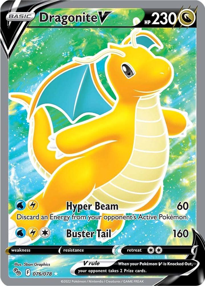 Dragonite V Full Art 076/078 (Pokemon GO)  - Holofoil | Good Games Adelaide SA