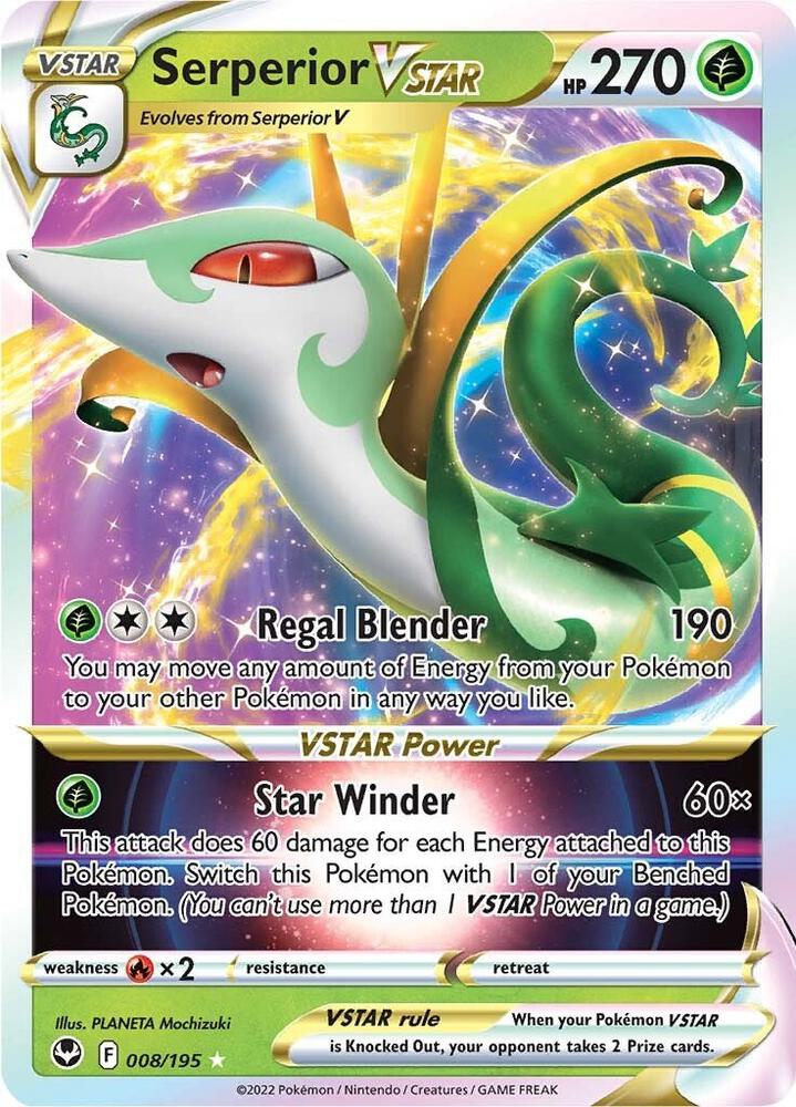 Serperior VSTAR 008/195 (SWSH12: Silver Tempest)  - Holofoil | Good Games Adelaide SA