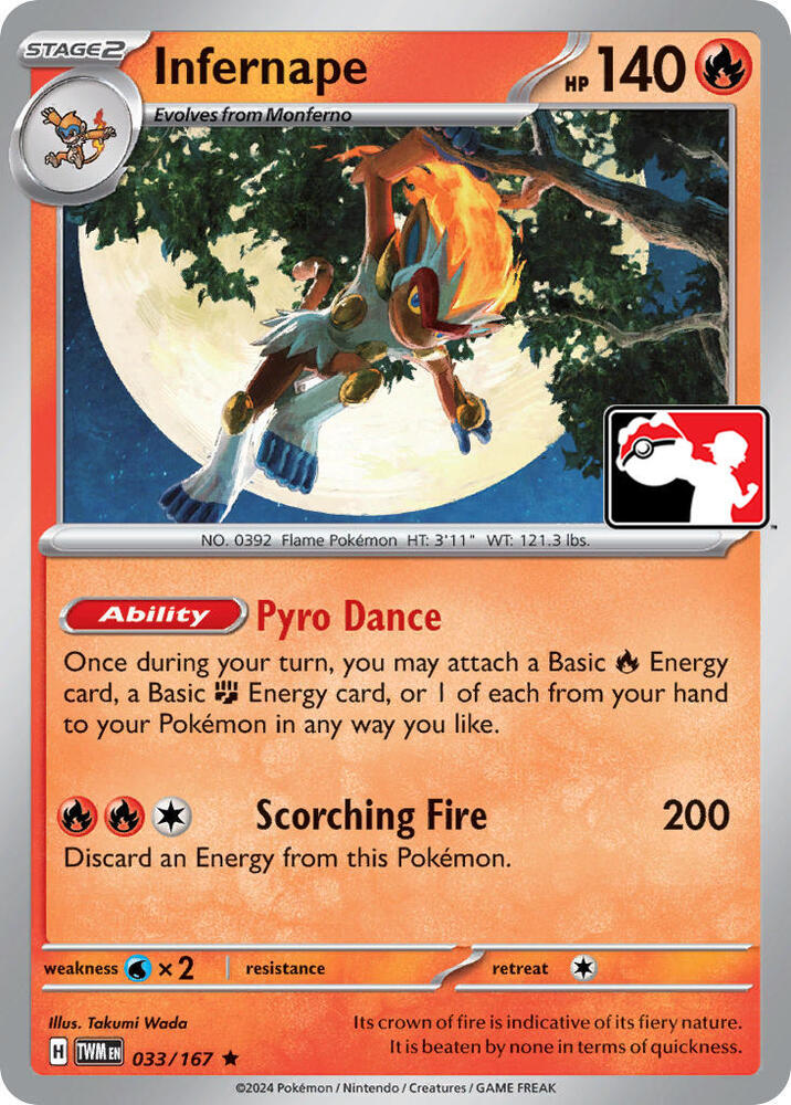 Infernape Series 6 033/167 (Prize Pack Series Cards)  | Good Games Adelaide SA