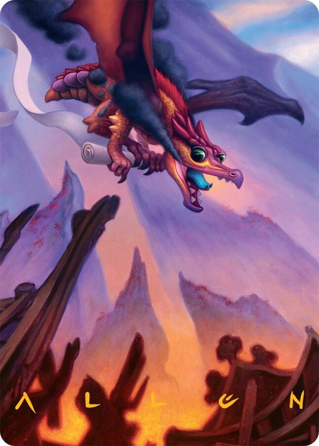 Scavenger Regent Art Card 45 54 Gold Stamped Signature 45 (Art Series: Tarkir: Dragonstorm)  | Good Games Adelaide SA