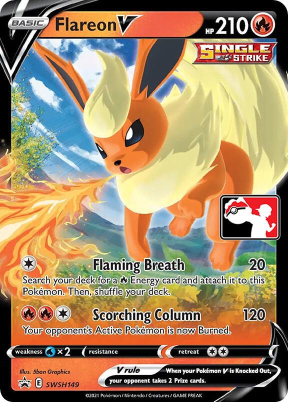 Flareon V Series 1/2 SWSH149 (Prize Pack Series Cards)  - Holofoil | Good Games Adelaide SA