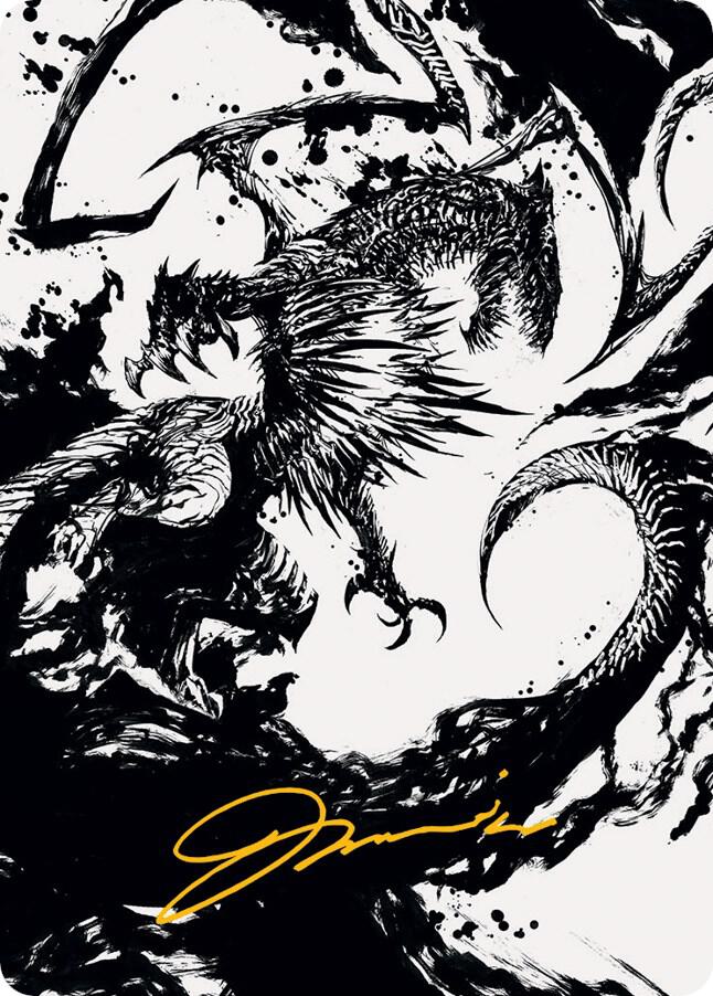 Skithiryx the Blight Dragon Art Card Gold Stamped Signature 71 (Art Series: March of the Machine)  | Good Games Adelaide SA