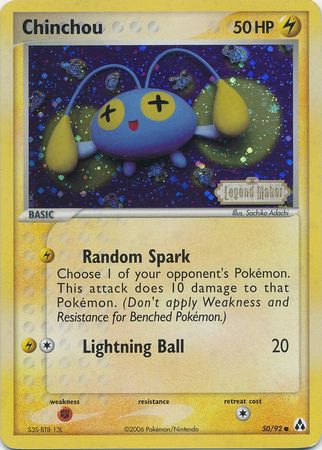 Chinchou (50/92) (Stamped) [EX: Legend Maker] | Good Games Adelaide SA