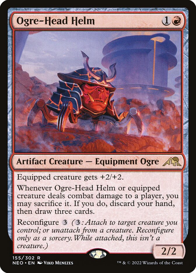 Ogre-Head Helm 155 (Kamigawa: Neon Dynasty)  - Foil | Good Games Adelaide SA
