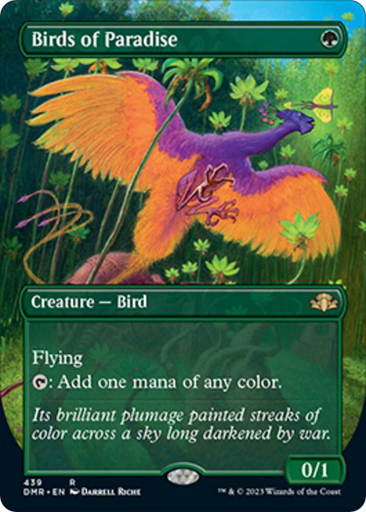 Birds of Paradise 439 (Dominaria Remastered)  - Borderless Foil | Good Games Adelaide SA