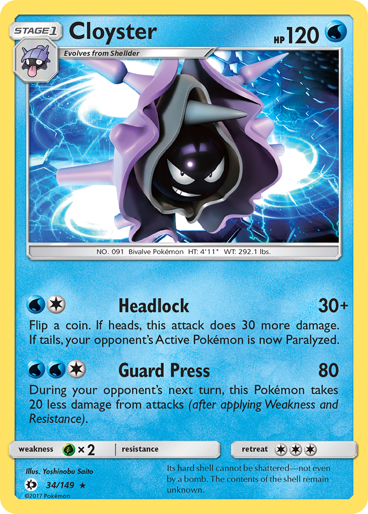 Cloyster (34/149) [Sun & Moon: Base Set] | Good Games Adelaide SA