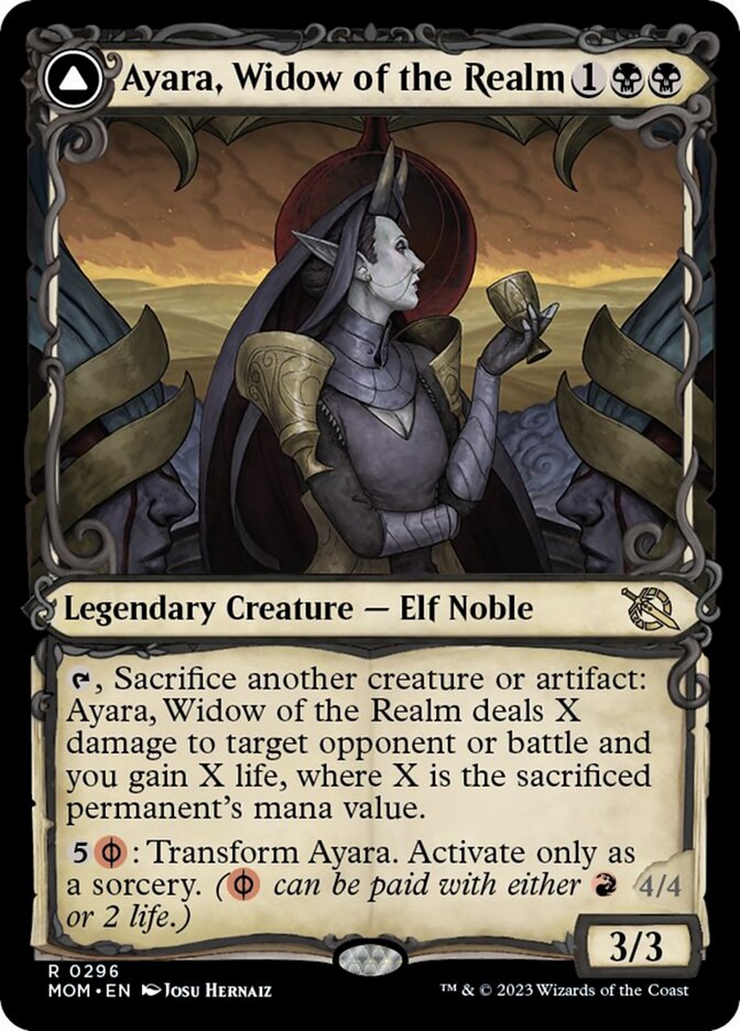 Ayara, Widow of the Realm // Ayara, Furnace Queen (Showcase Planar Booster Fun) [March of the Machine] | Good Games Adelaide SA