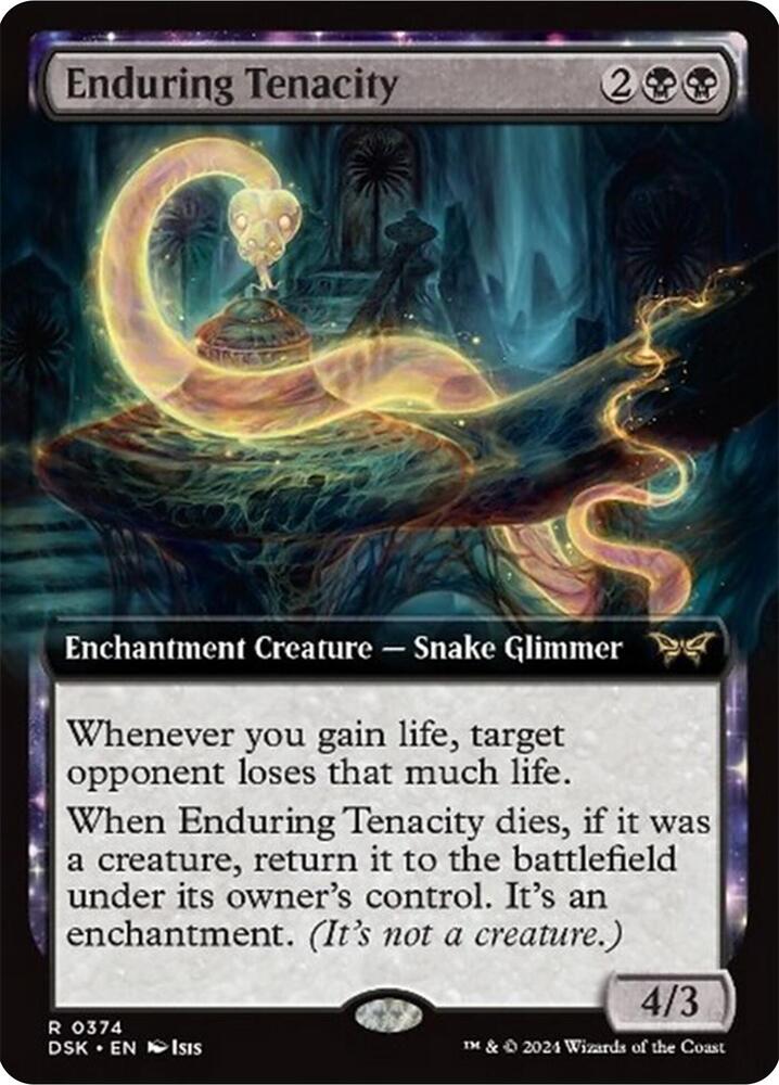 Enduring Tenacity Extended Art 374 (Duskmourn: House of Horror)  - Extended Art Foil | Good Games Adelaide SA