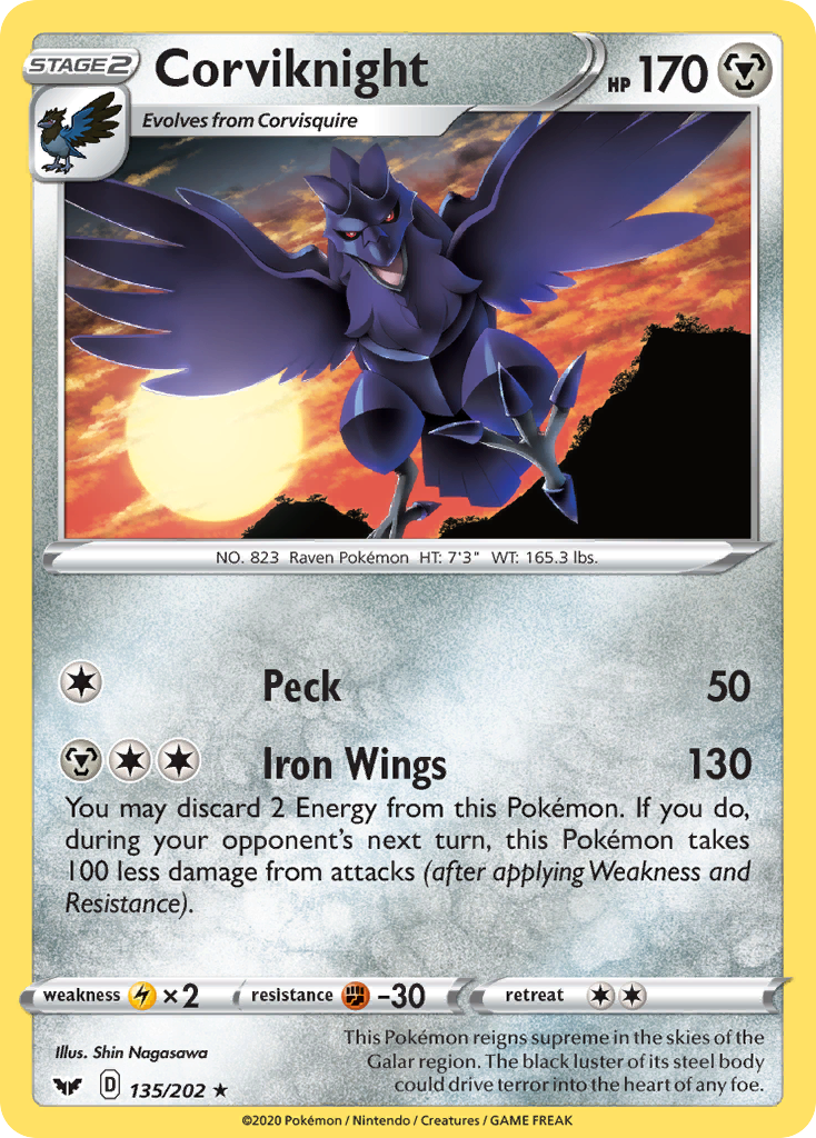 Corviknight (135/202) [Sword & Shield: Base Set] | Good Games Adelaide SA