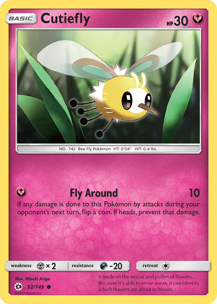 Cutiefly (92/149) [Sun & Moon: Base Set] | Good Games Adelaide SA