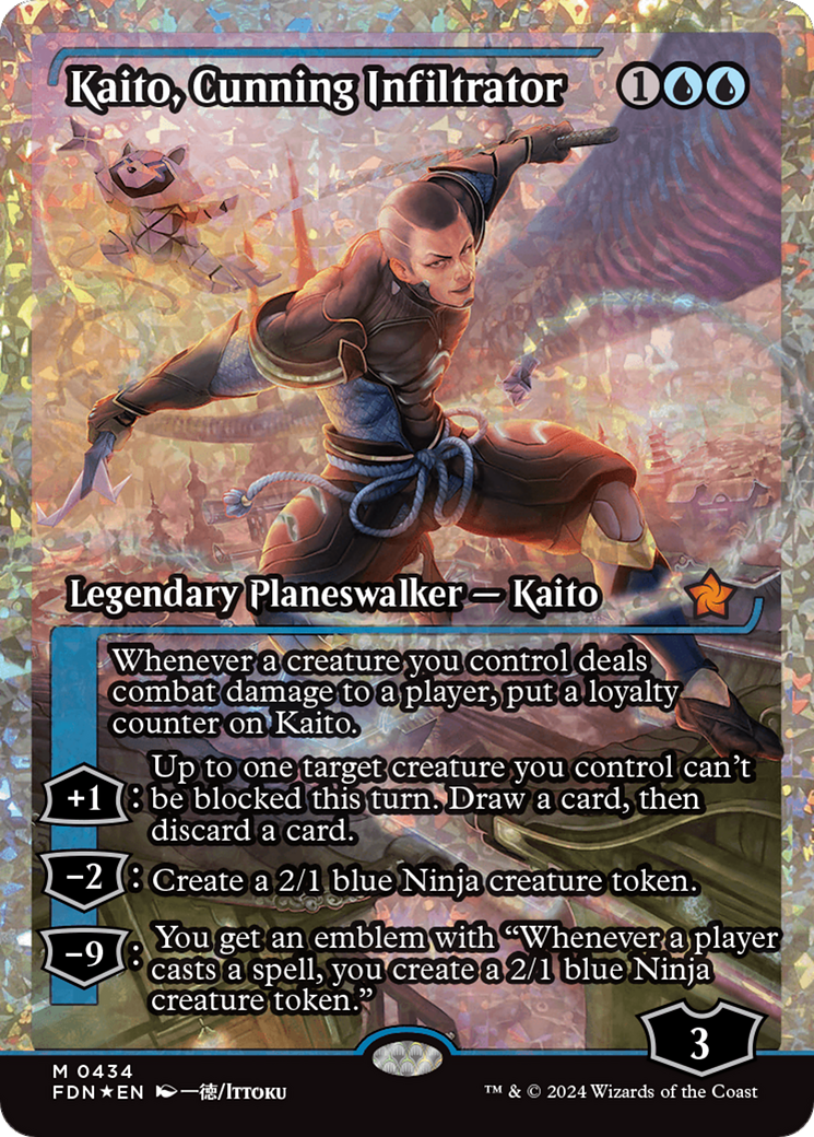Kaito, Cunning Infiltrator (Showcase) (Frature Foil) [Foundations] | Good Games Adelaide SA