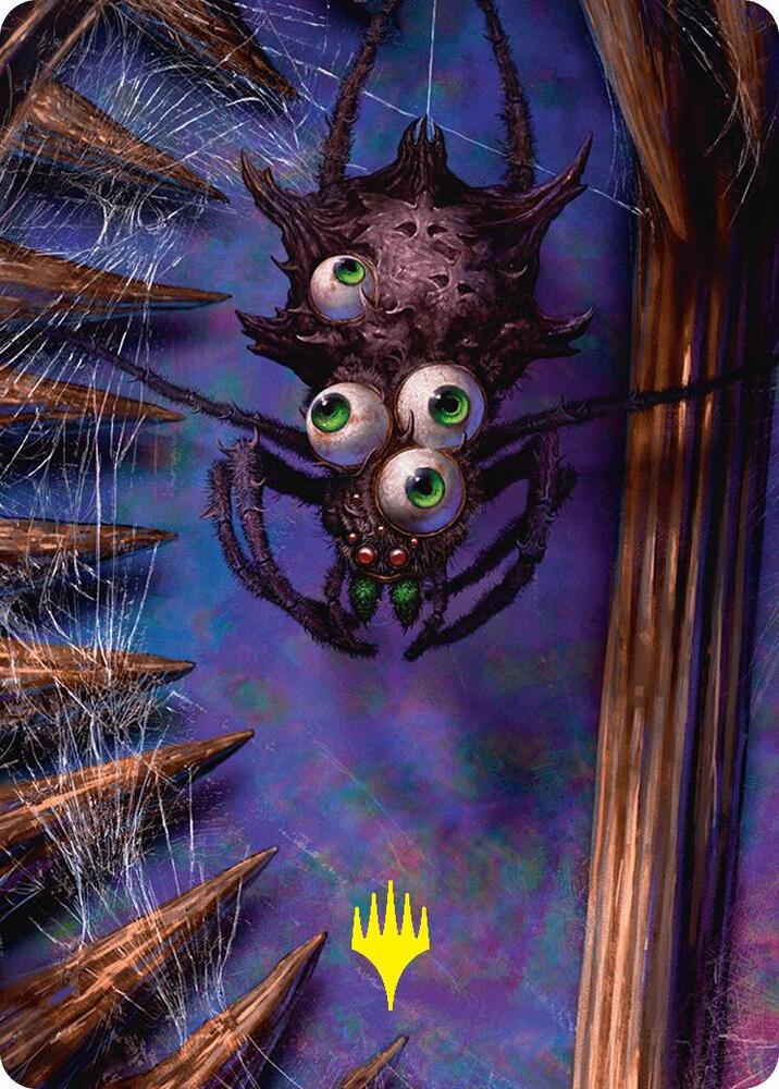 Spider Art Card Gold Stamped Planeswalker Symbol 54 (Art Series: Duskmourn: House of Horror)  | Good Games Adelaide SA
