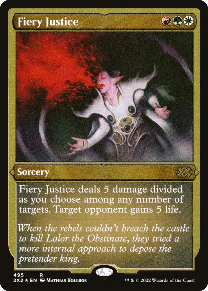 Fiery Justice Foil Etched 495 (Double Masters 2022)  - Foil | Good Games Adelaide SA