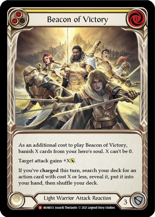 Beacon of Victory [MON033-RF] 1st Edition Rainbow Foil | Good Games Adelaide SA