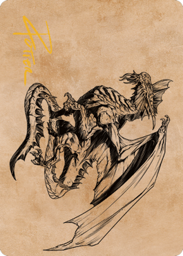 Ancient Silver Dragon Art Card (47) (Gold-Stamped Signature) [Commander Legends: Battle for Baldur's Gate Art Series] | Good Games Adelaide SA