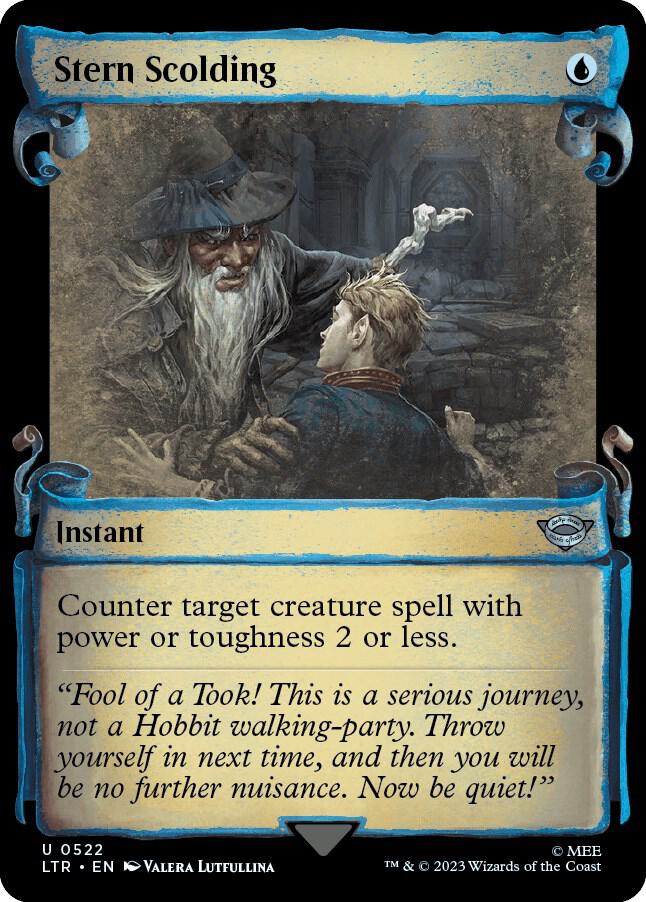 Stern Scolding 522 (Universes Beyond: The Lord of the Rings: Tales of Middle-earth)  - Showcase Scroll Foil | Good Games Adelaide SA