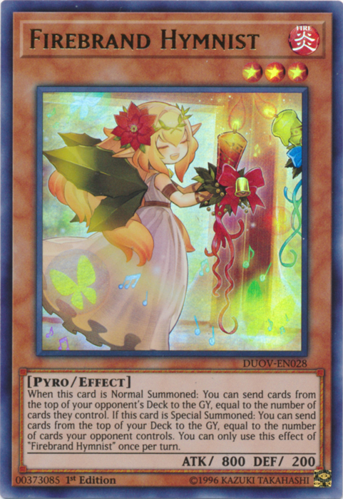Firebrand Hymnist [DUOV-EN028] Ultra Rare | Good Games Adelaide SA