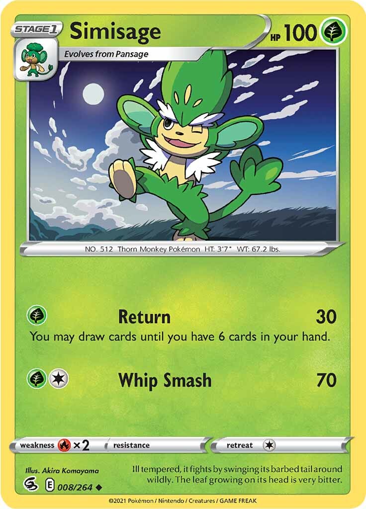 Simisage (008/264) [Sword & Shield: Fusion Strike] | Good Games Adelaide SA