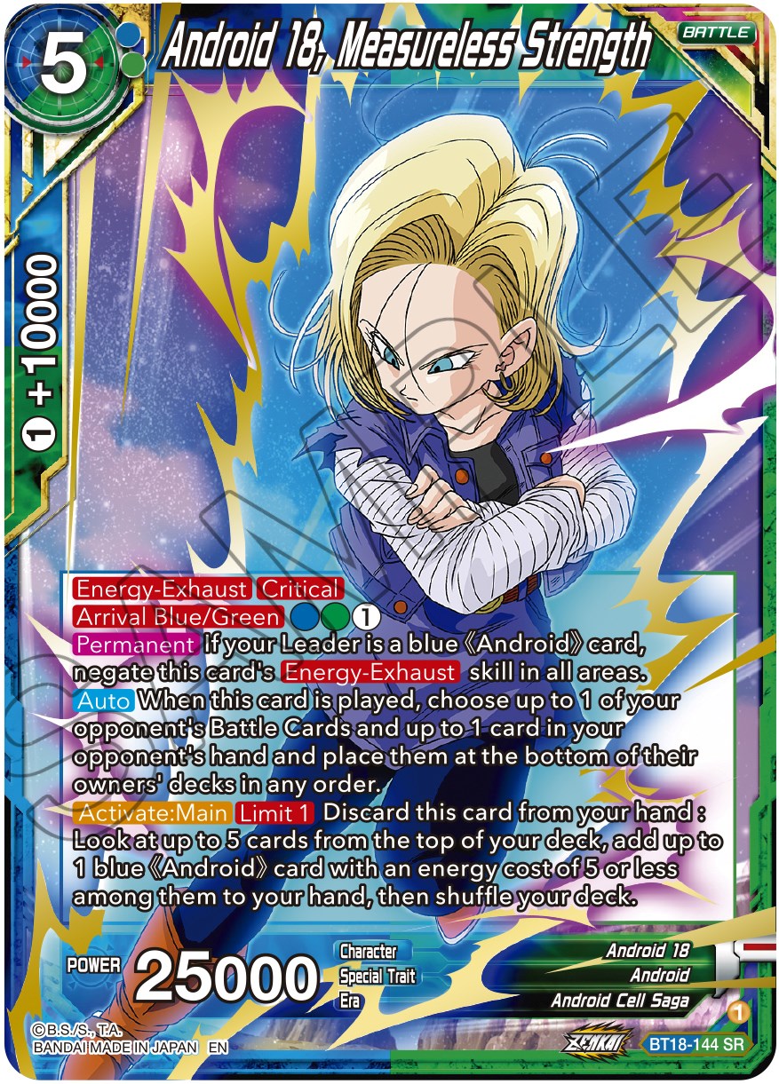 Android 18, Measureless Strength (BT18-144) [Dawn of the Z-Legends] | Good Games Adelaide SA