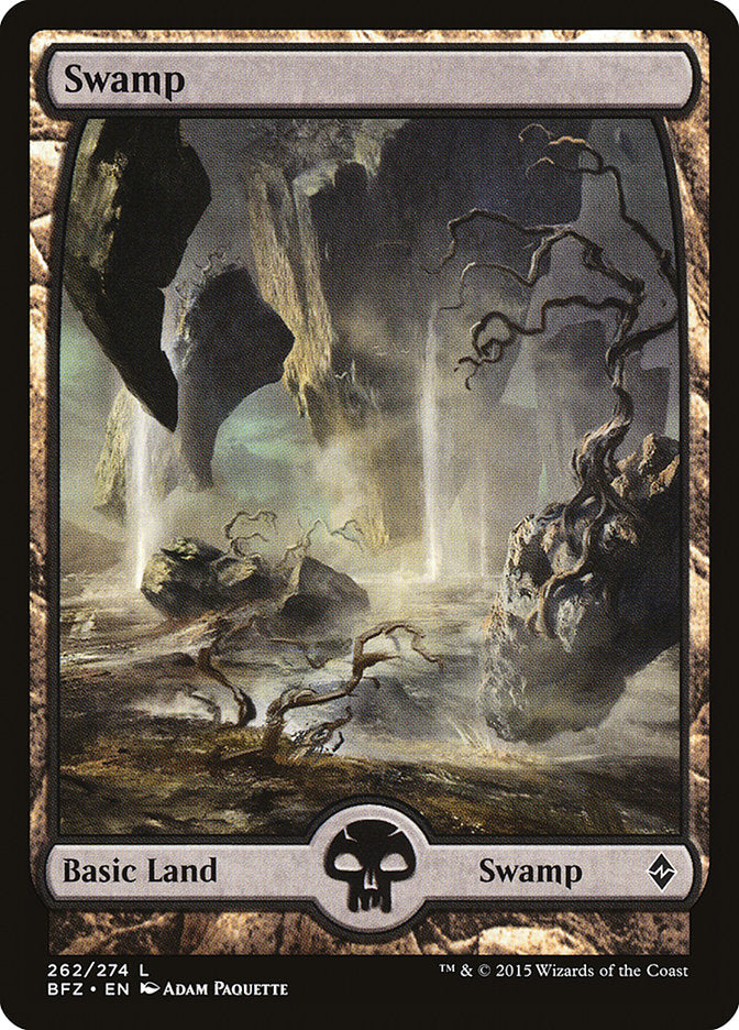 Swamp (262) - Full Art [Battle for Zendikar] | Good Games Adelaide SA