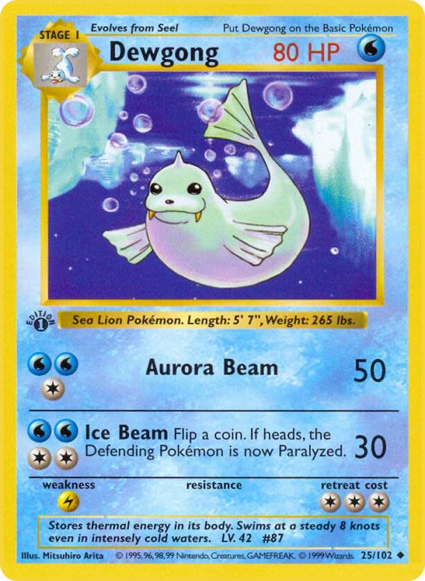 Dewgong 025/102 (Base Set (Shadowless))  - 1st Edition | Good Games Adelaide SA