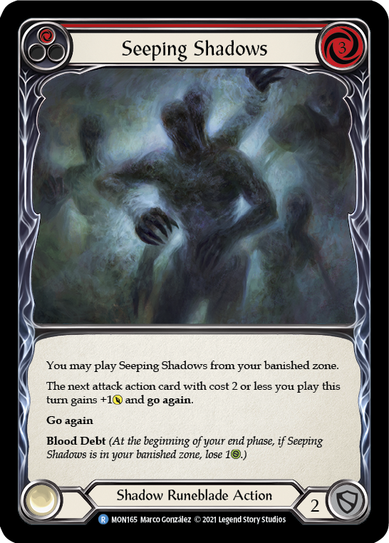 Seeping Shadows (Red) [MON165-RF] 1st Edition Rainbow Foil | Good Games Adelaide SA