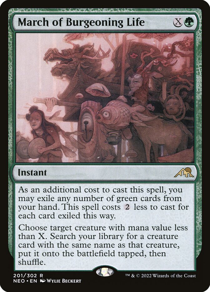 March of Burgeoning Life 201 (Kamigawa: Neon Dynasty)  - Foil | Good Games Adelaide SA