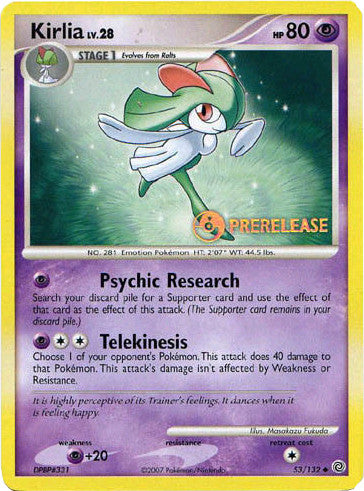 Kirlia (53/132) (Prerelease Promo) [Diamond & Pearl: Black Star Promos] | Good Games Adelaide SA