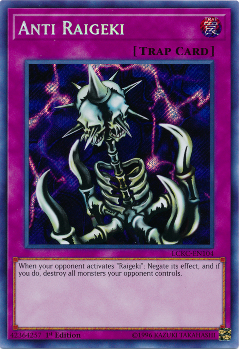 Anti Raigeki [LCKC-EN104] Secret Rare | Good Games Adelaide SA
