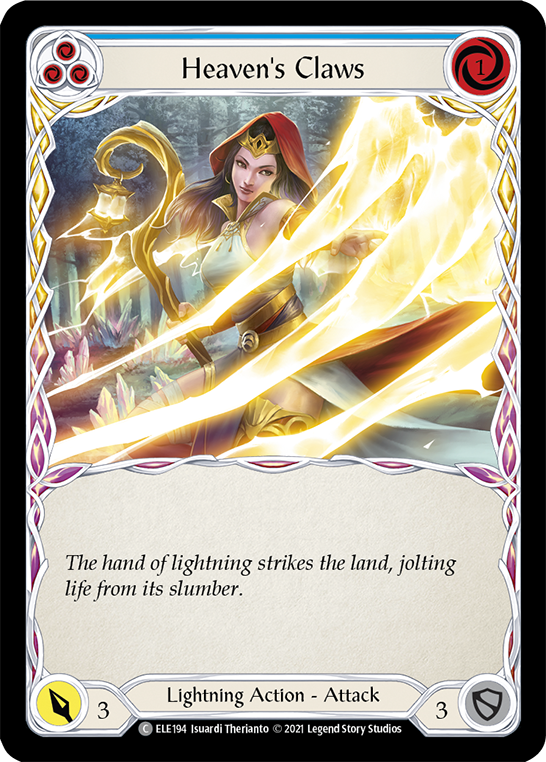 Heaven's Claws (Blue) [ELE194] (Tales of Aria)  1st Edition Rainbow Foil | Good Games Adelaide SA