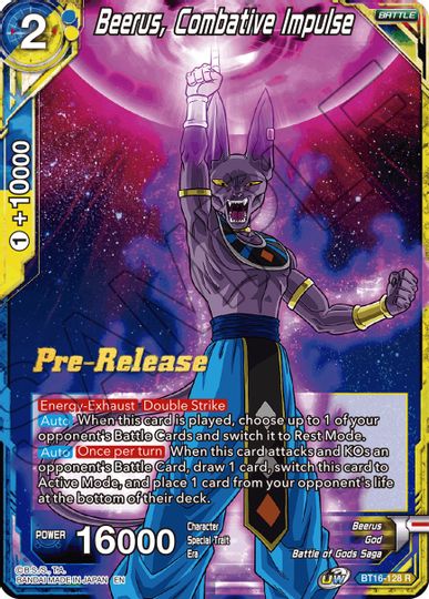 Beerus, Combative Impulse (BT16-128) [Realm of the Gods Prerelease Promos] | Good Games Adelaide SA