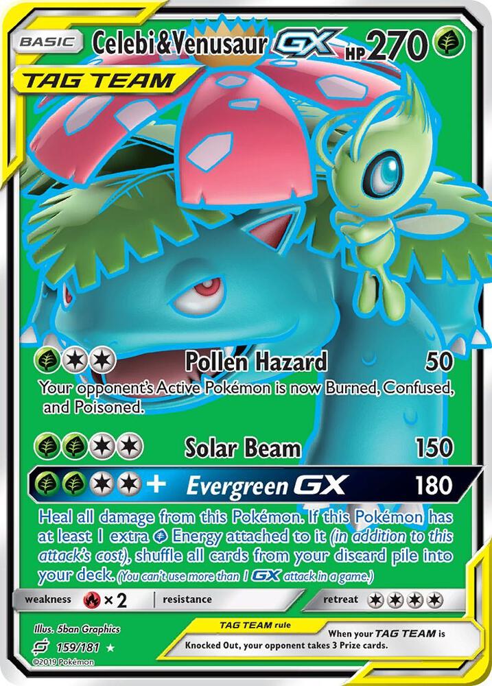 Celebi and Venusaur GX Full Art 159/181 (SM - Team Up)  - Holofoil | Good Games Adelaide SA
