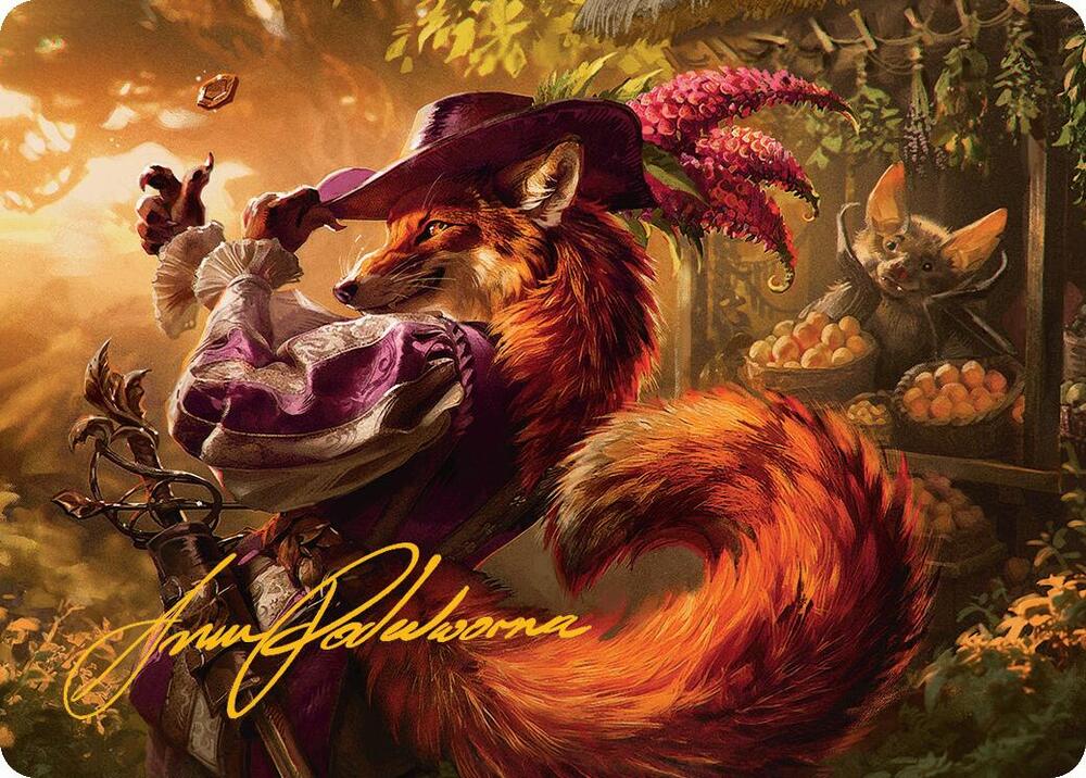 Mr Foxglove Art Card Gold Stamped Signature 31 (Art Series: Bloomburrow)  | Good Games Adelaide SA
