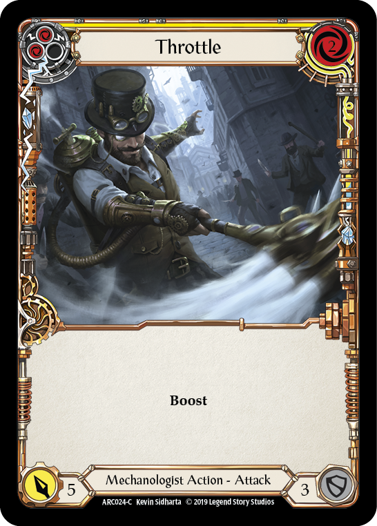 Throttle (Yellow) [ARC024-C] 1st Edition Rainbow Foil | Good Games Adelaide SA