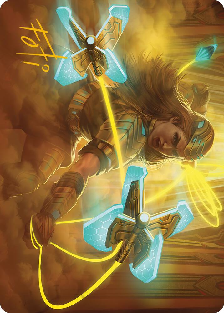 Bladehold War Whip Art Card Gold Stamped Signature 46 (Art Series: Phyrexia: All Will Be One)  | Good Games Adelaide SA