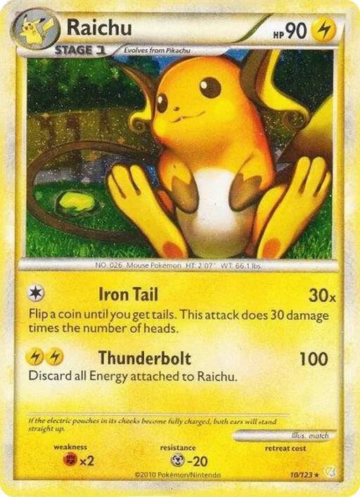 Raichu 10 123 Cracked Ice Holo 010/123 (Deck Exclusives)  - Holofoil | Good Games Adelaide SA