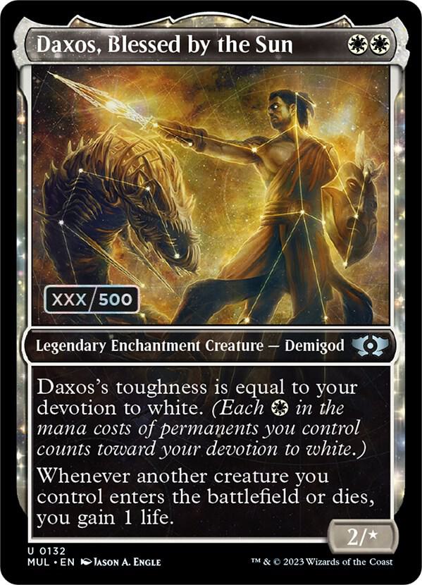 Daxos, Blessed by the Sun Serialized 132 (March of the Machine: Multiverse Legends)  - Double Rainbow Foil | Good Games Adelaide SA