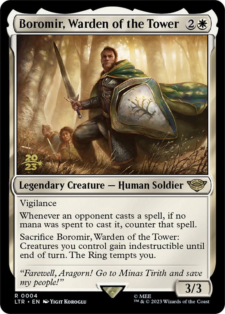 Boromir Warden of the Tower 4 (Prerelease Cards)  - Foil | Good Games Adelaide SA