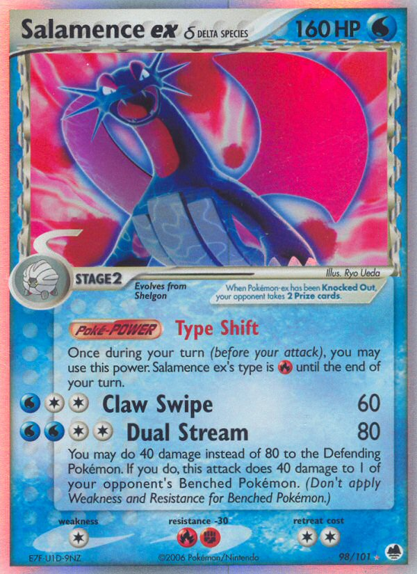 Salamence ex (98/101) (Delta Species) [EX: Dragon Frontiers] | Good Games Adelaide SA