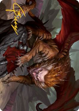 Manticore Art Card Gold Stamped Signature 6 (Art Series: Adventures in the Forgotten Realms)  | Good Games Adelaide SA