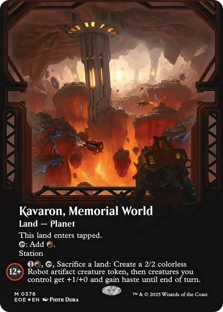 Kavaron, Memorial world (Borderless) (Galaxy Foil) [Edge of Eternities] | Good Games Adelaide SA