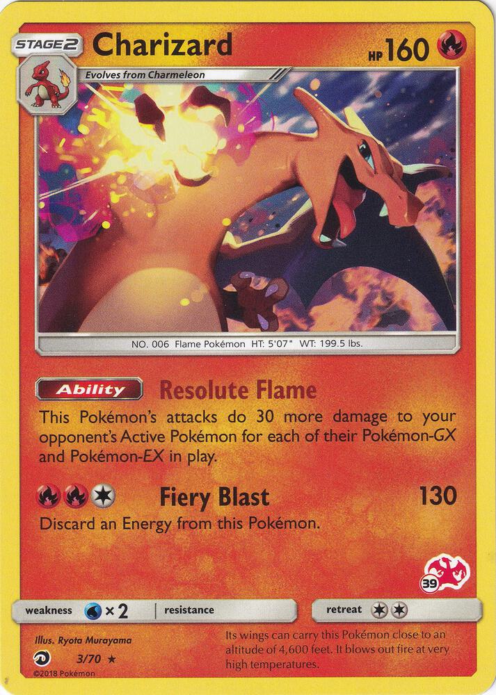 Charizard 3 70 39 Charizard Stamped 003/070 (Battle Academy)  | Good Games Adelaide SA