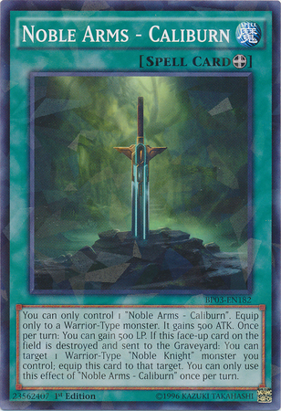 Noble Arms - Caliburn [BP03-EN182] Shatterfoil Rare | Good Games Adelaide SA