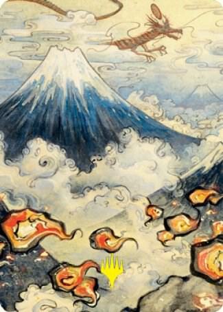 Mountain 299 Art Card Gold Stamped Signature 78 (Art Series: Kamigawa: Neon Dynasty)  | Good Games Adelaide SA
