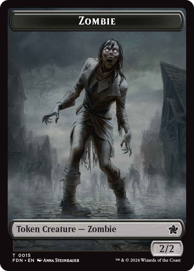 Faerie // Zombie Double-Sided Token [Foundations Tokens] | Good Games Adelaide SA