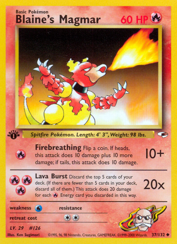 Blaine's Magmar (37/132) [Gym Heroes 1st Edition] | Good Games Adelaide SA