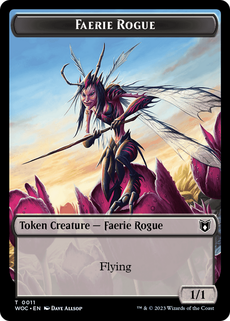 Faerie Rogue // Pirate (0011) Double-Sided Token [Wilds of Eldraine Commander] | Good Games Adelaide SA
